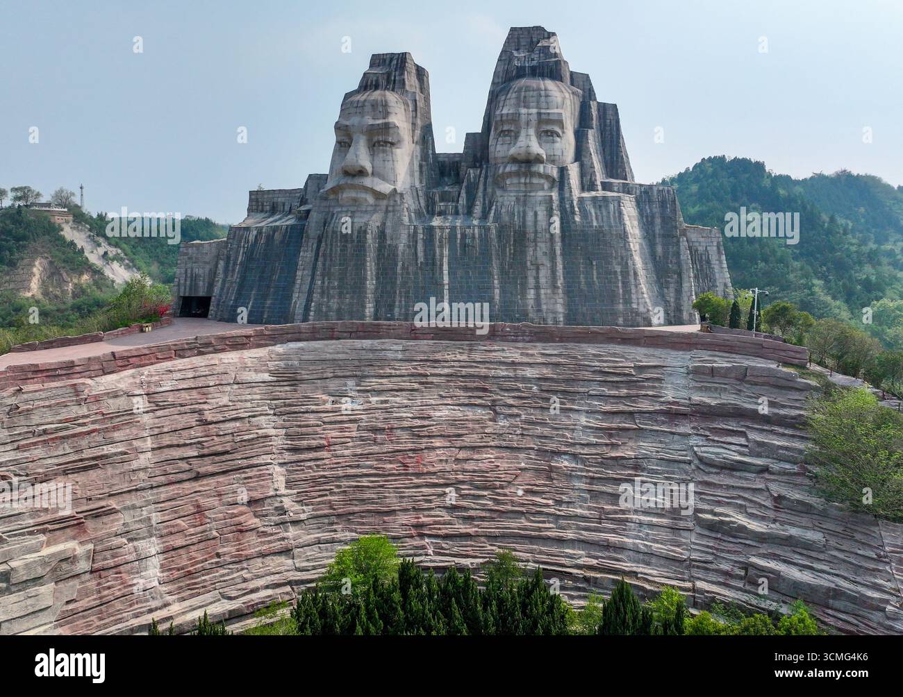 Fotografia aerea del Parco culturale del fiume giallo di Zhengzhou, città di Zhengzhou, provincia di Henan Foto Stock