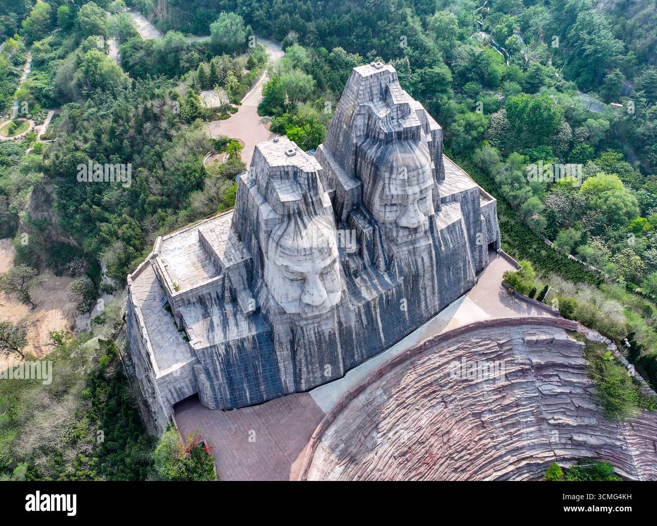 Fotografia aerea del Parco culturale del fiume giallo di Zhengzhou, città di Zhengzhou, provincia di Henan Foto Stock
