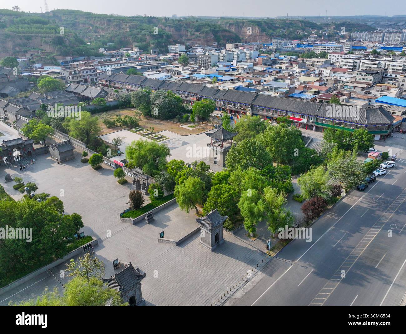 Fotografia aerea di Gongyikang Million Dollar Manor a Zhengzhou, provincia di Henan Foto Stock