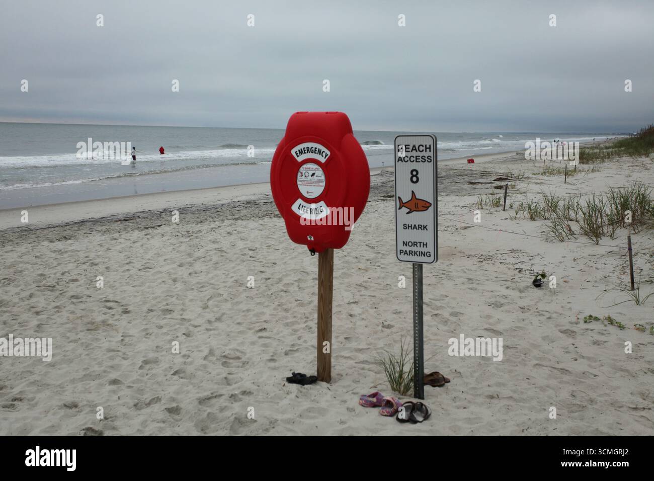 Preservatore di vita d'emergenza visto all'Huntington Beach State Park Foto Stock