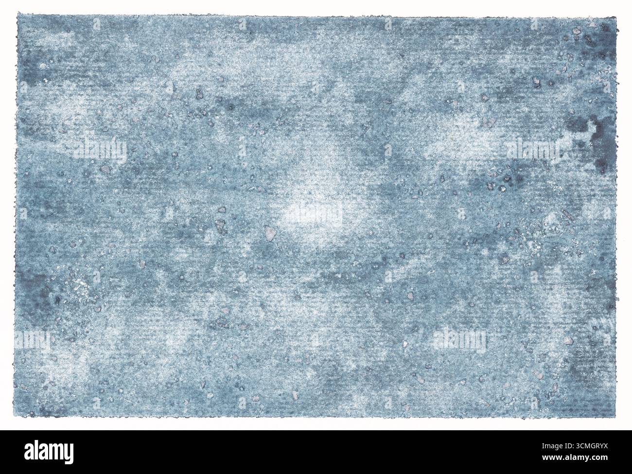 Sfondo ad acquerello blu astratto che crea un elemento di design ruvido e grintoso Foto Stock