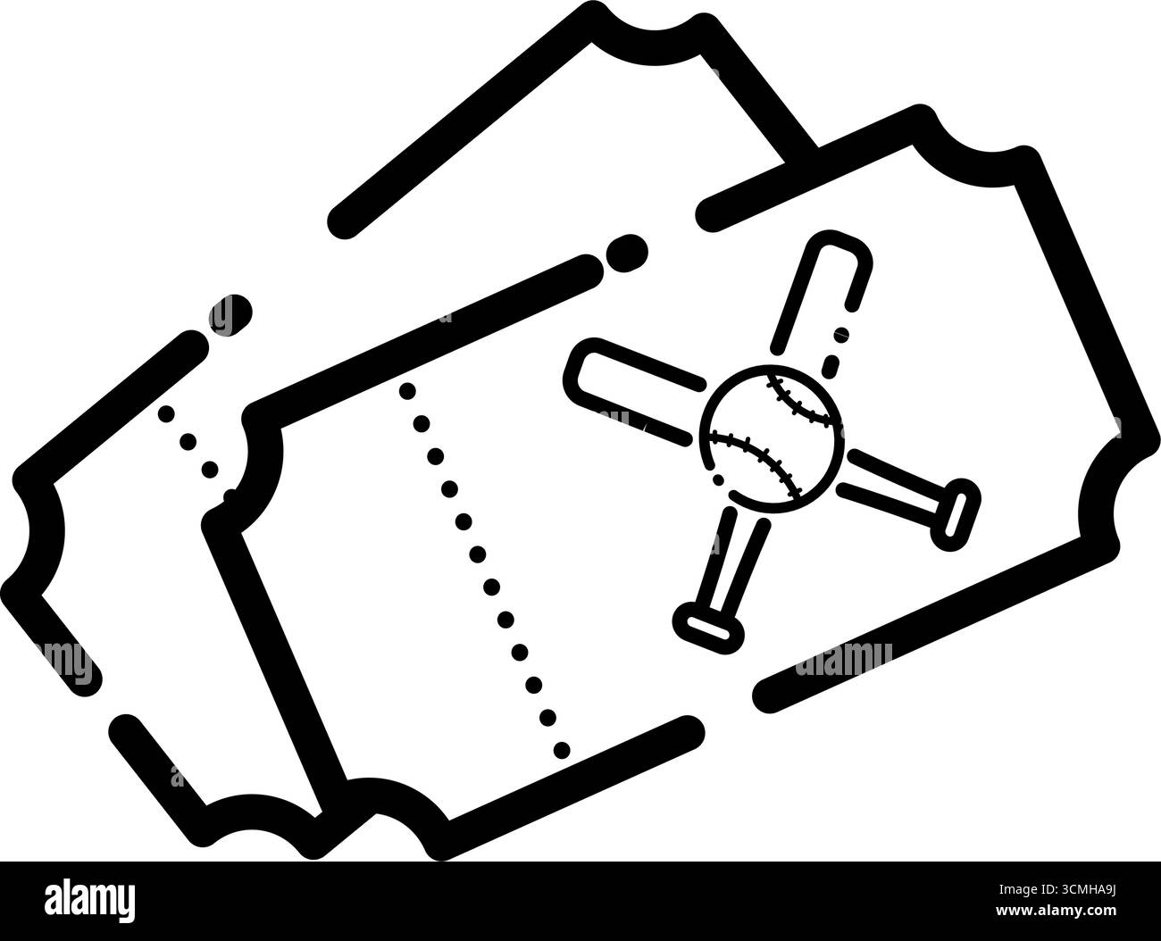 Biglietto baseball - icona vettoriale Illustrazione Vettoriale