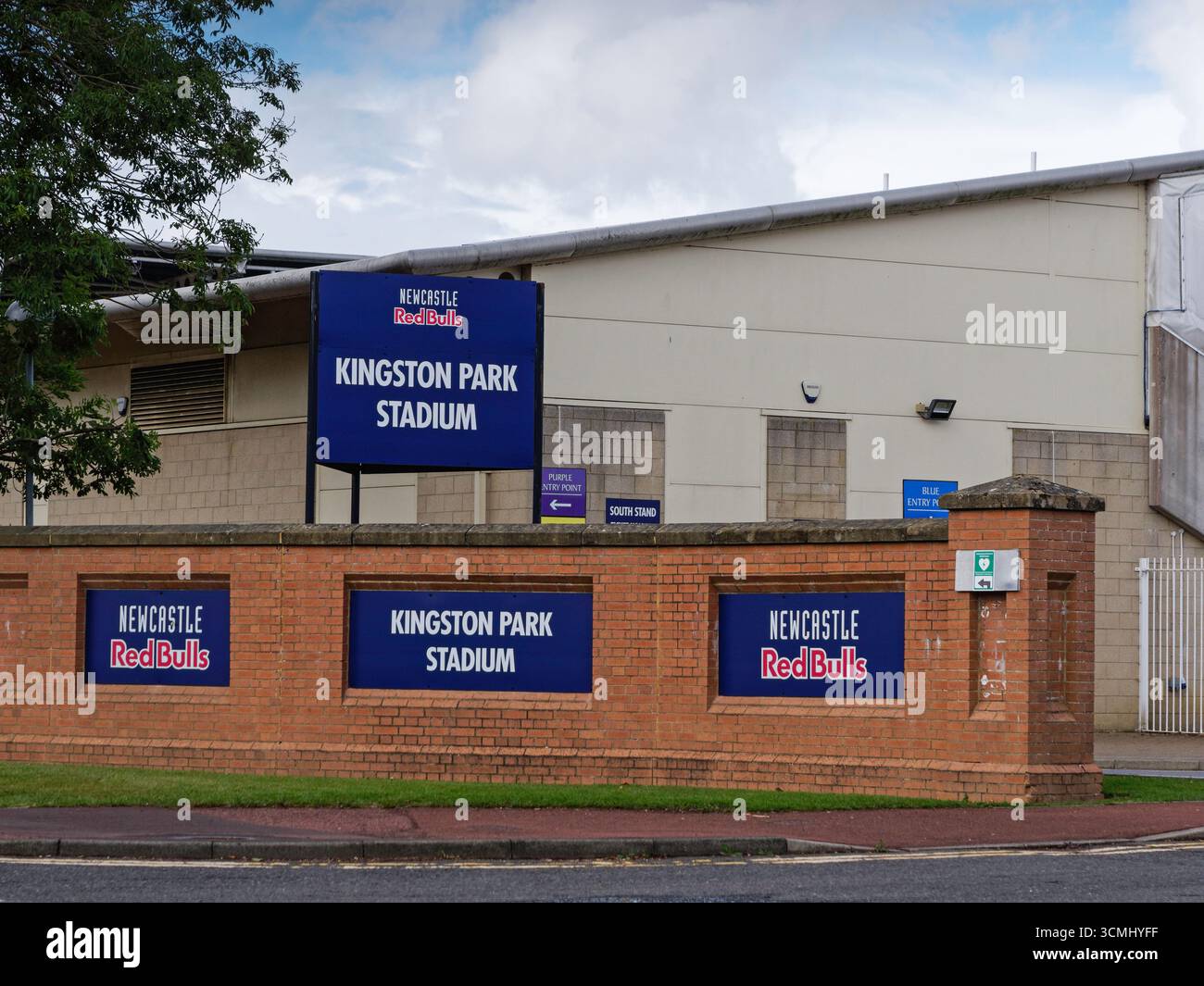 Stadio di rugby unio Kingston Park, sede dei Newcastle Red Bulls, precedentemente Newcastle Falcons. Foto Stock