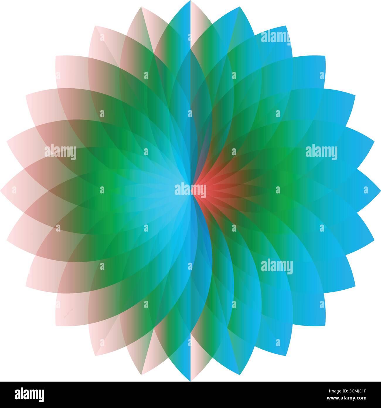 sfondo di design geometrico a cerchio mandrino di fiori verde astratto Illustrazione Vettoriale