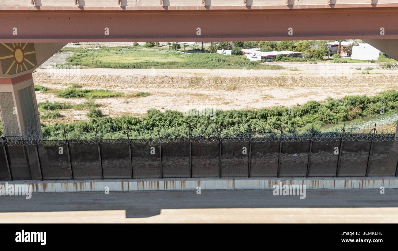 Confine tra El Paso, Texas, USA e Juarez, Messico (dal lato degli Stati Uniti), El Paso, Texas, USA Foto Stock