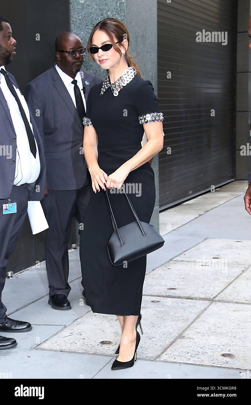 New York, New York, Stati Uniti. 16 settembre 2025. Lily James ha visto al Live with Kelly & Mark il 16 settembre 2025 a New York. Credito: RW/Media Punch/Alamy Live News Foto Stock