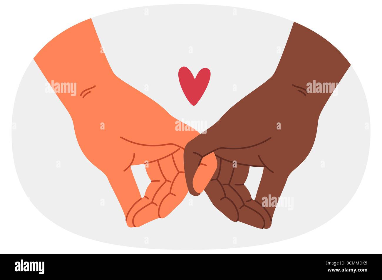 Amore multirazziale tra persone che si tengono per mano e pronte a creare una famiglia senza pregiudizio razziale Illustrazione Vettoriale Amore multirazziale tra persone che si tengono per mano e pronte a creare una famiglia senza pregiudizio razziale Illustrazione Vettoriale