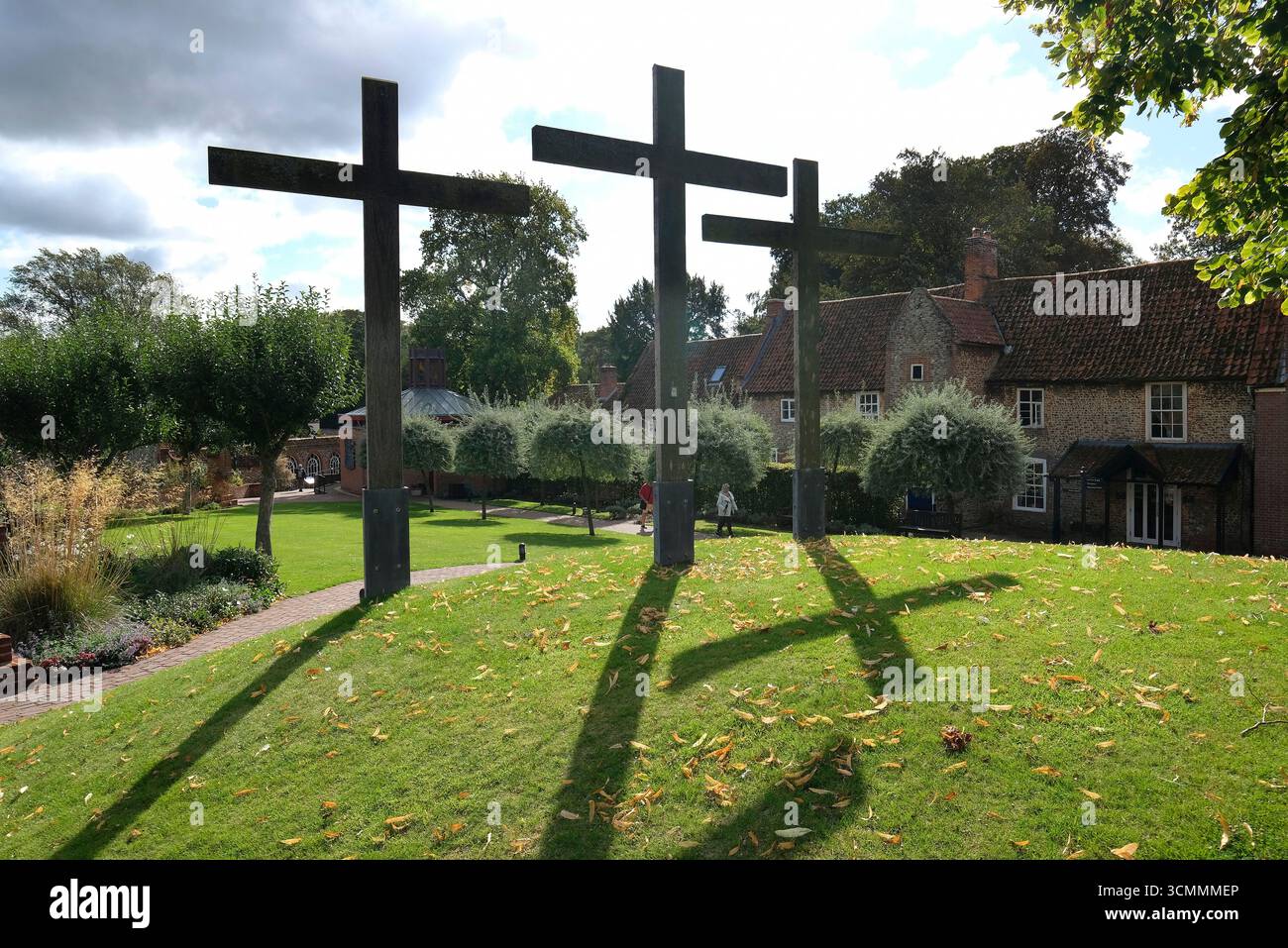 giardino del santuario di nostra signora, little walsingham, nord di norfolk, inghilterra Foto Stock