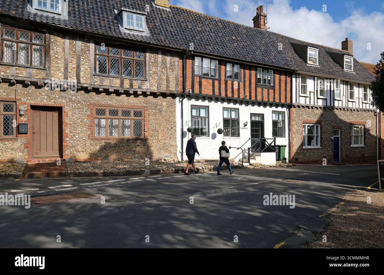 architettura tradizionale inglese, little walsingham, norfolk settentrionale, inghilterra Foto Stock