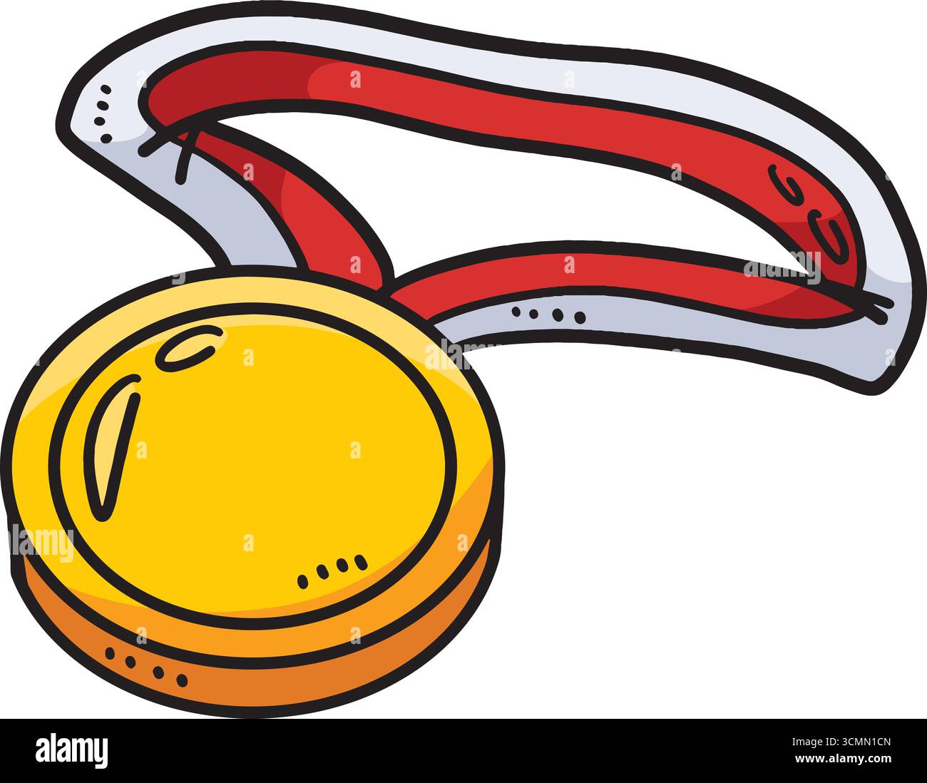 Medaglia di graduazione Cartoon Colored Clipart Illustrazione Vettoriale