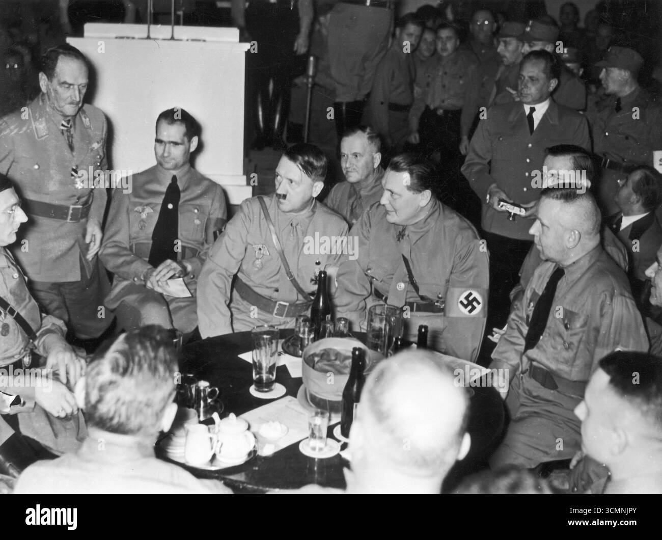 Partito nazista a Monaco per celebrare il 14° anniversario del Putsch di Monaco. Adolf Hitler e Hermann Göring, 1937 anni Foto Stock