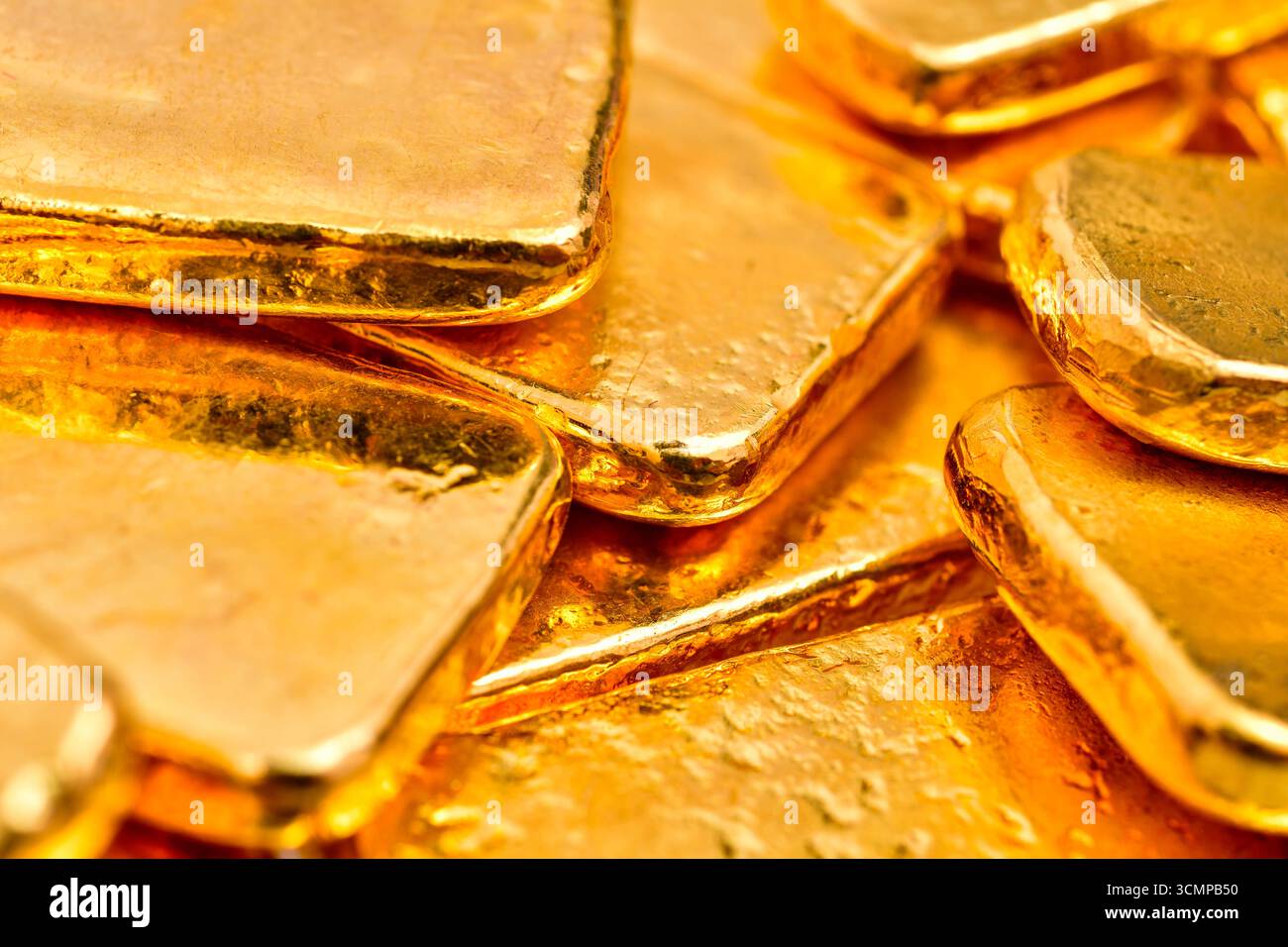 Primo piano su sfondo con barre dorate Foto Stock
