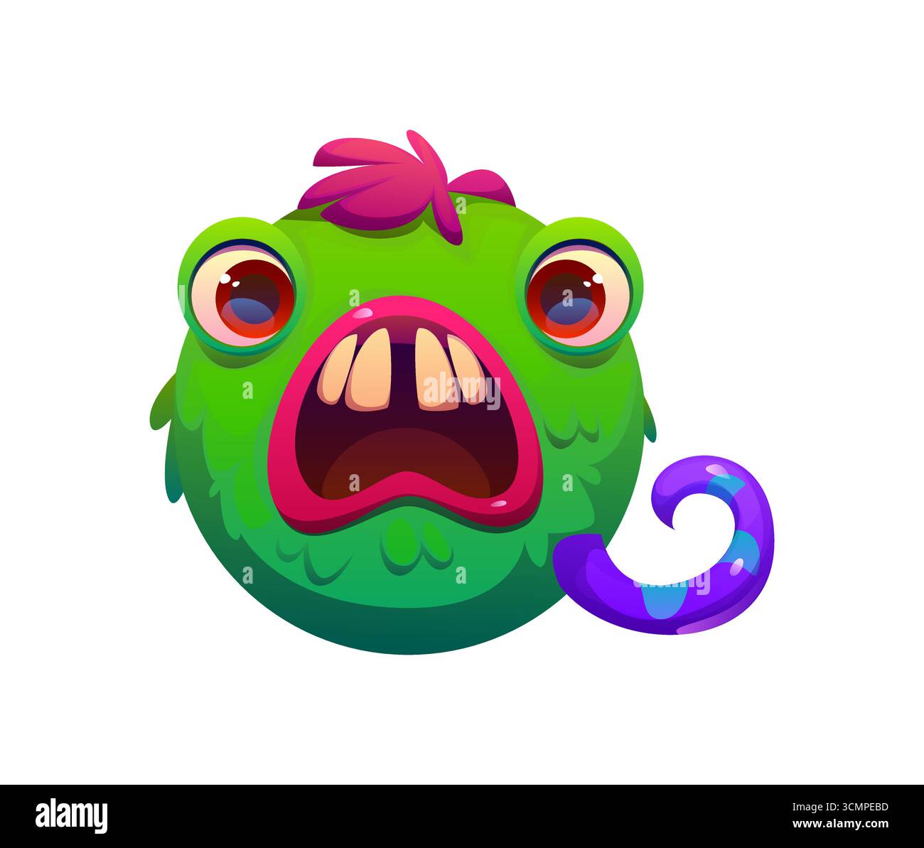 Spaventoso personaggio mostro carattere cartoni animati lettera Q. Spooky fantasia creature bambini simbolo di caratteri ABC, bizzarro carattere mostro horror carattere vettore font lettera. Crazy bugaboo, cartello tipo bogle personage Illustrazione Vettoriale