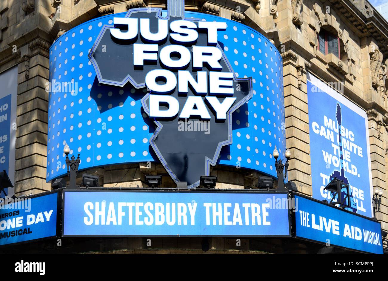 Londra, Regno Unito. "Just for One Day" il musical Live Aid - al teatro Shaftesbury. Settembre 2025 Foto Stock