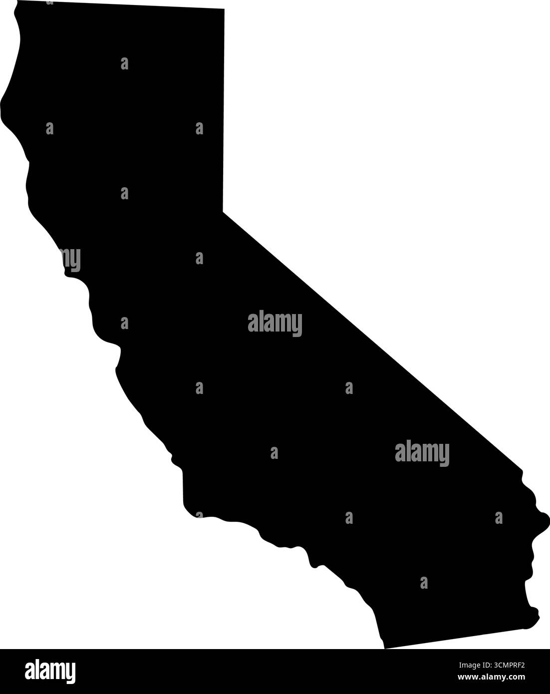 Profilo dello stato della california. Immagine vettoriale del logo della California. Illustrazione Vettoriale