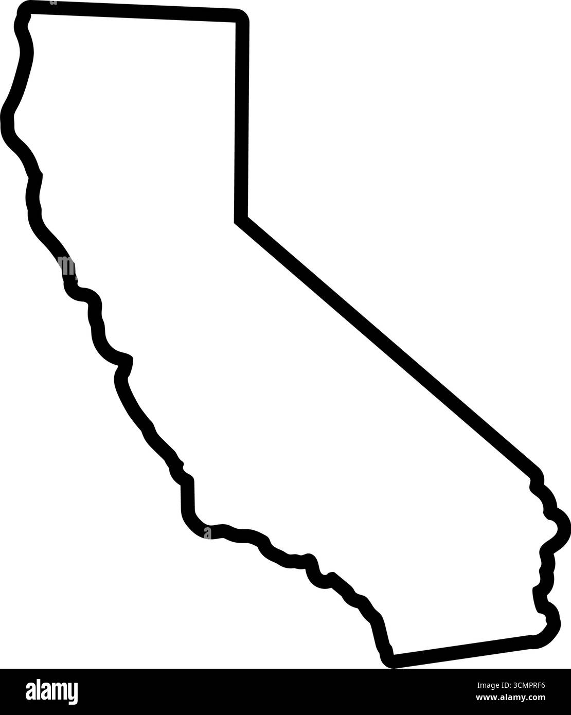 Profilo dello stato della California. Immagine vettoriale del logo della California Illustrazione Vettoriale