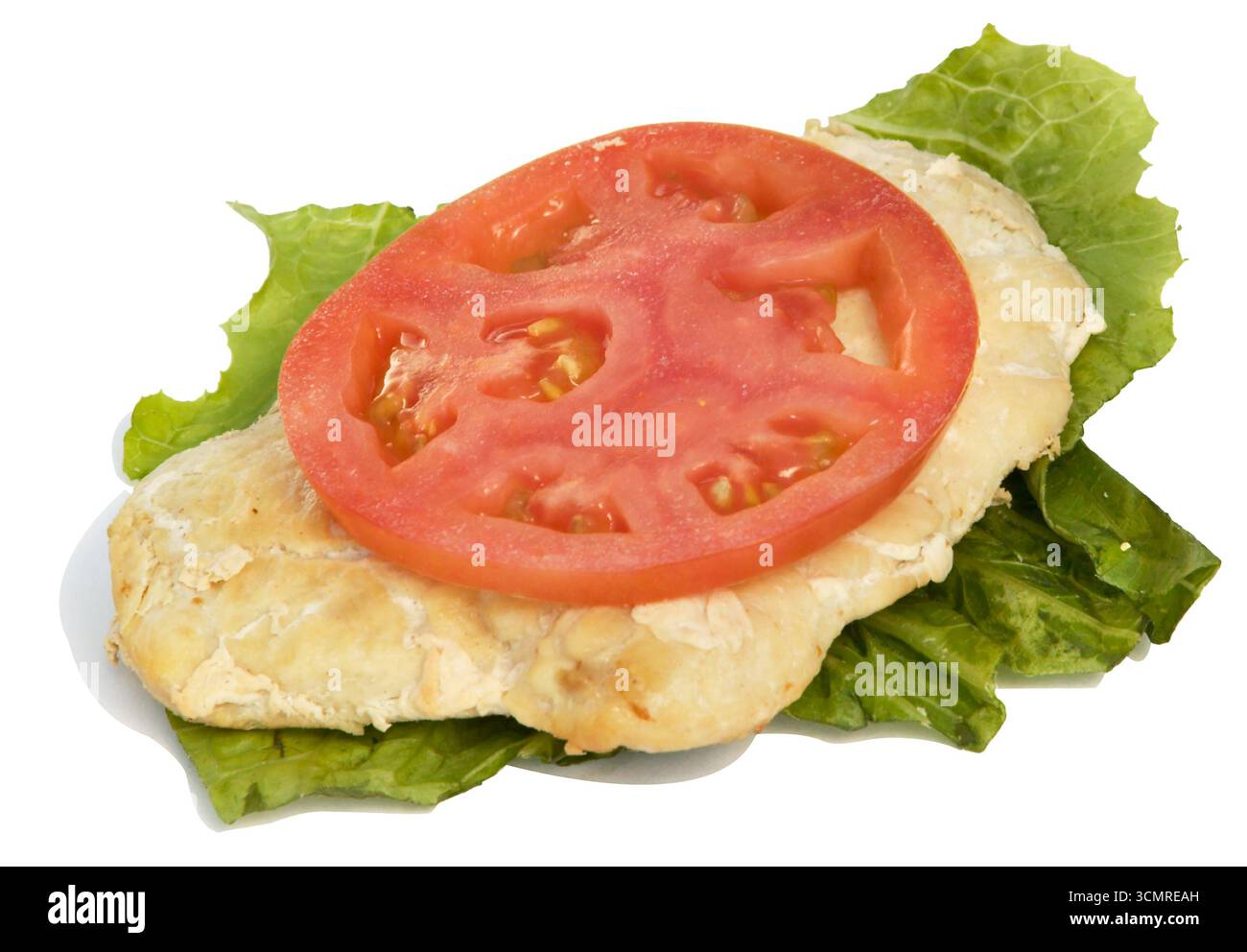 pollo alla griglia senza panini su sfondo bianco Foto Stock