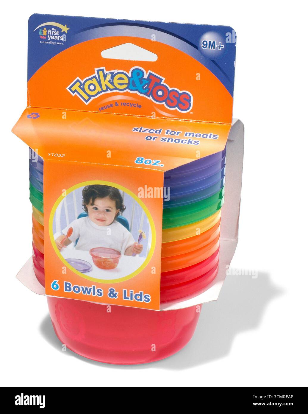 ciotole per spuntini su sfondo bianco Foto Stock