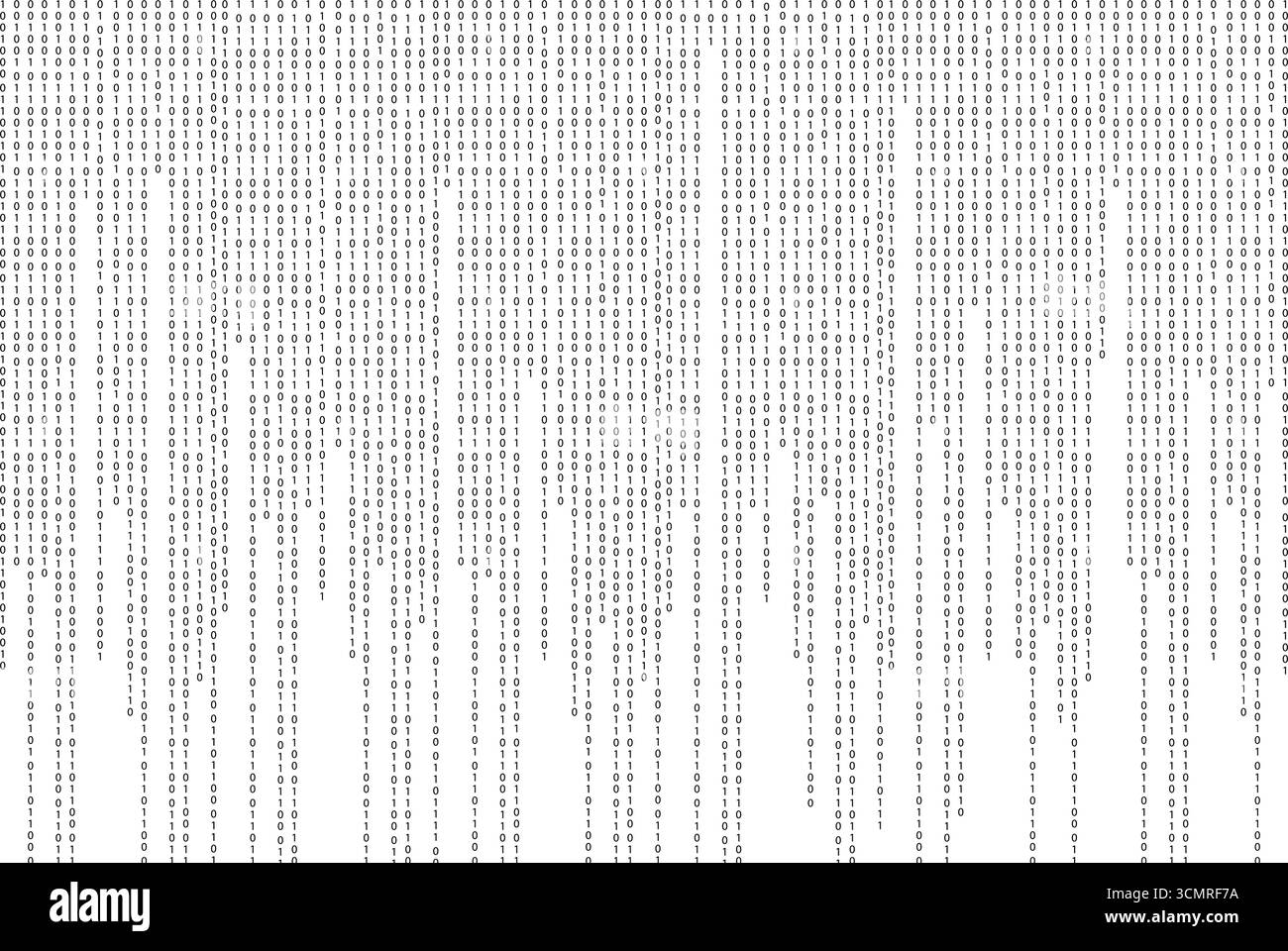 Codice binario sfondo matrice computer binario. Futuristico schermo a vapore dai numeri 0 e 1 Tech hacker Concept. . Illustrazione vettoriale Illustrazione Vettoriale