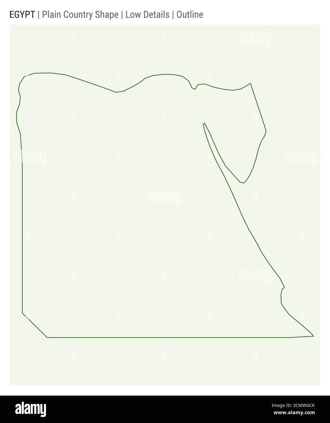 Mappa della pianura egiziana. Dettagli bassi. Stile contorno. La forma dell'Egitto. Illustrazione vettoriale. Illustrazione Vettoriale