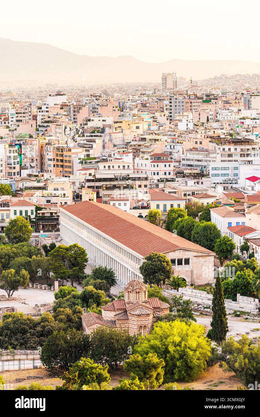 La Stoa di Attalos, Antica Agorà di Atene, Atene, Grecia Foto Stock