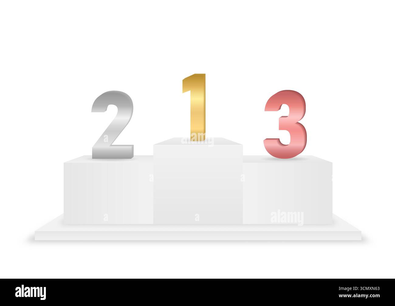 Podio di tappa o dei vincitori dello sport con classifica per primo, secondo e terzo posto. Podi a piedistallo per il premio Winner Award o lo sport. Illustrazione vettoriale. Illustrazione Vettoriale