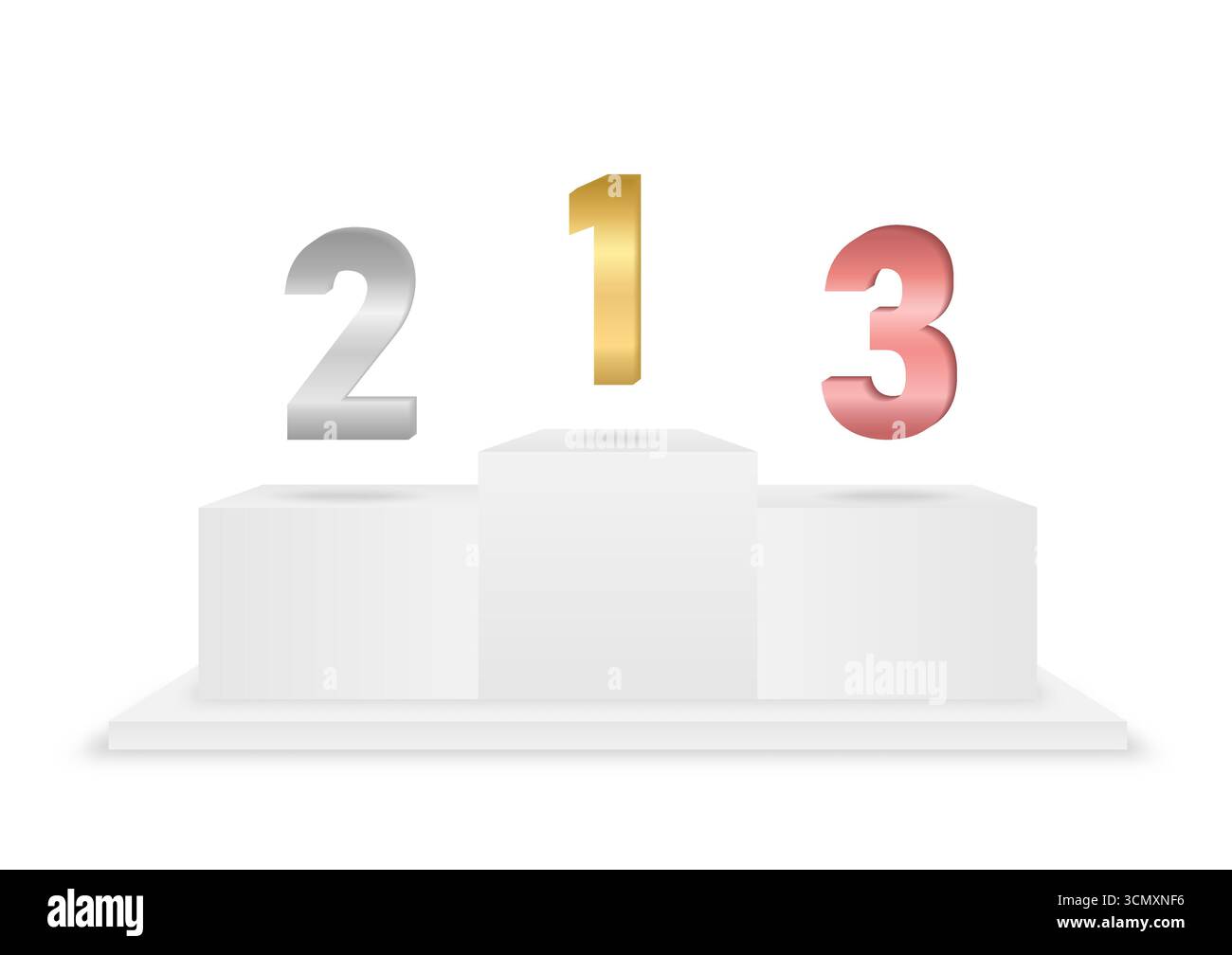 Podio di tappa o dei vincitori dello sport con classifica per primo, secondo e terzo posto. Podi a piedistallo per il premio Winner Award o lo sport. Illustrazione vettoriale. Illustrazione Vettoriale