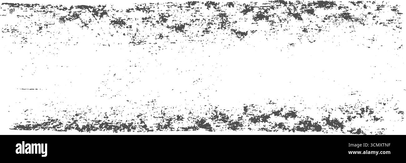 Texture monocromatica grunge scuro Stripe su sfondo bianco, cornice angosciata, striscione retrò, disegnato a mano con pastelli in cera. Illustrazione vettoriale Illustrazione Vettoriale