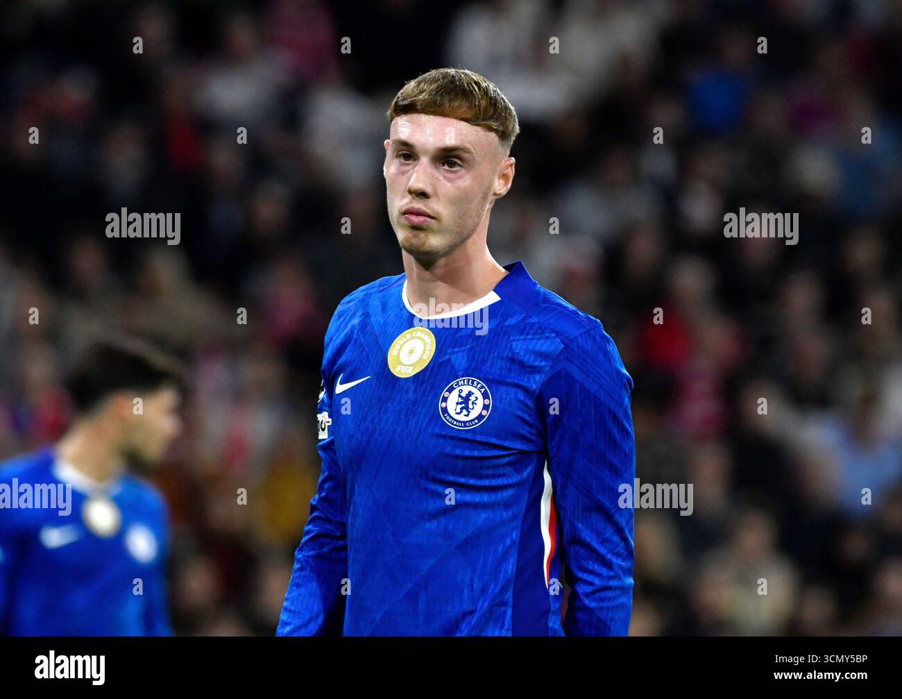 Monaco di Baviera, Germania. 17 settembre 2025. 17.09.2025, Allianz Arena, Monaco, Champions League, FC Bayern Monaco vs FC Chelsea, nella foto: Cole Palmer (Chelsea) credito: dpa/Alamy Live News Foto Stock