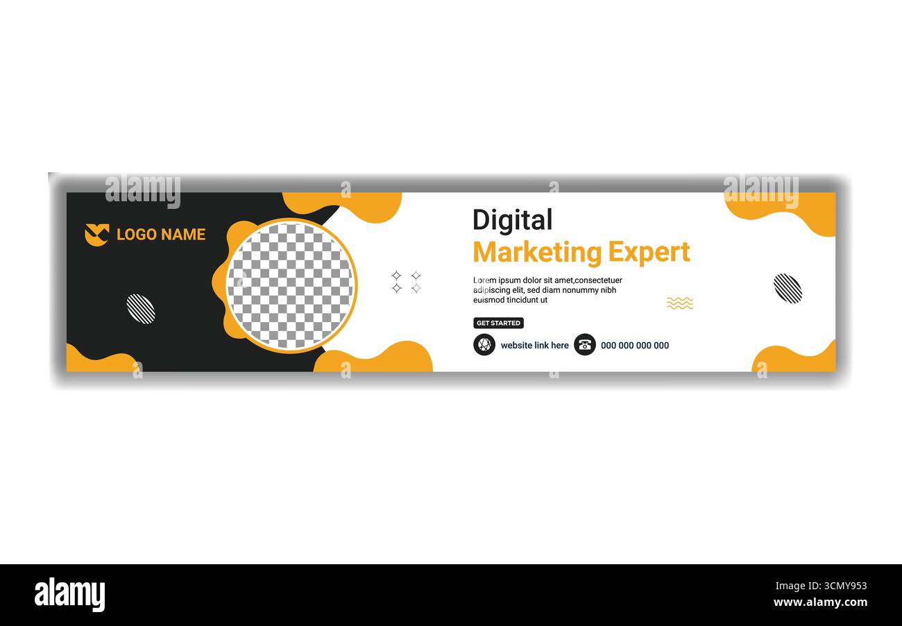 Modello banner LinkedIn professionale Design di illustrazione vettoriale di foto di copertina aziendale moderna Illustrazione Vettoriale