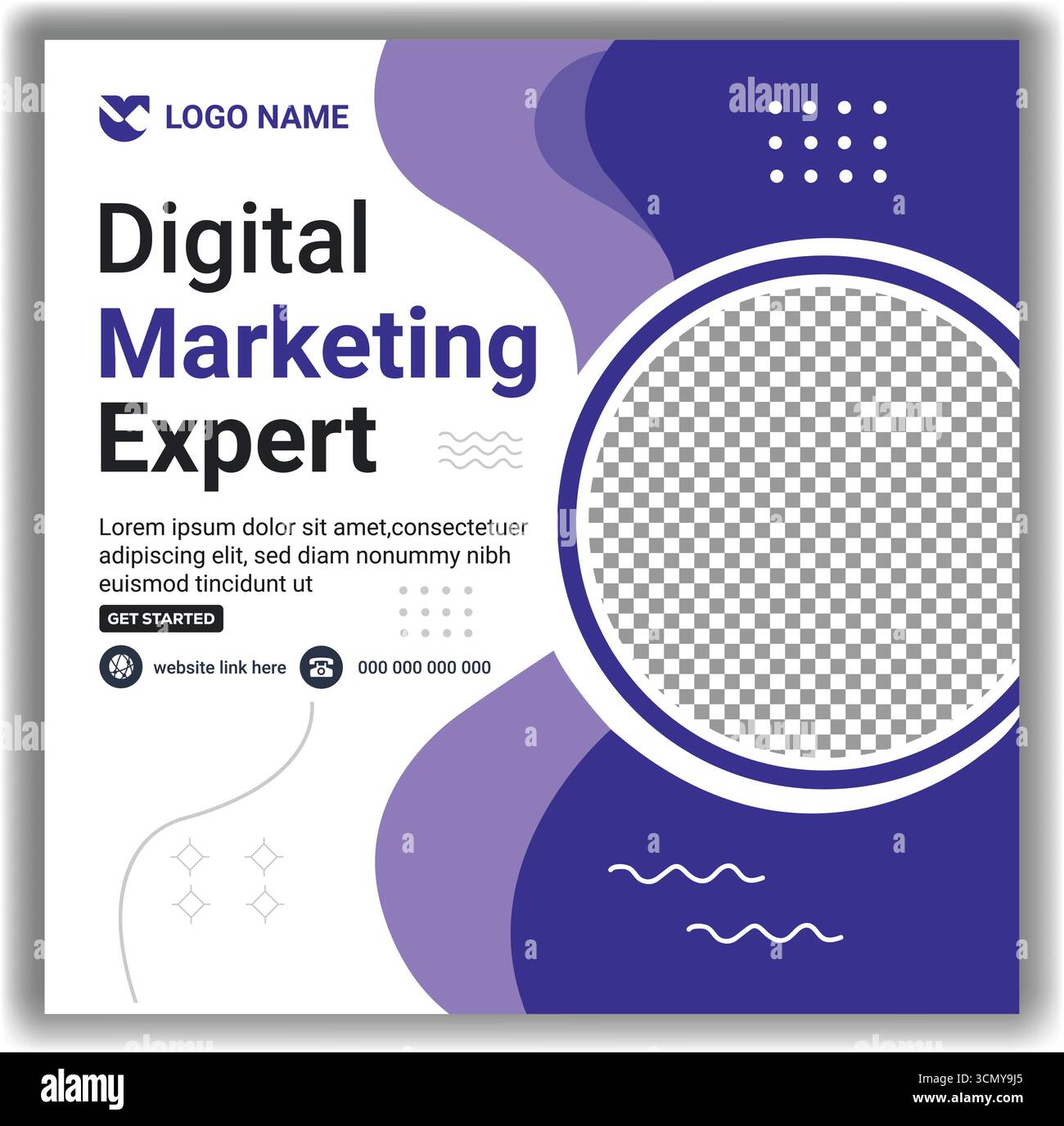 Modello di promozione eventi online aziendali webinar aziendale professionale illustrazione del vettore post sui social media Illustrazione Vettoriale