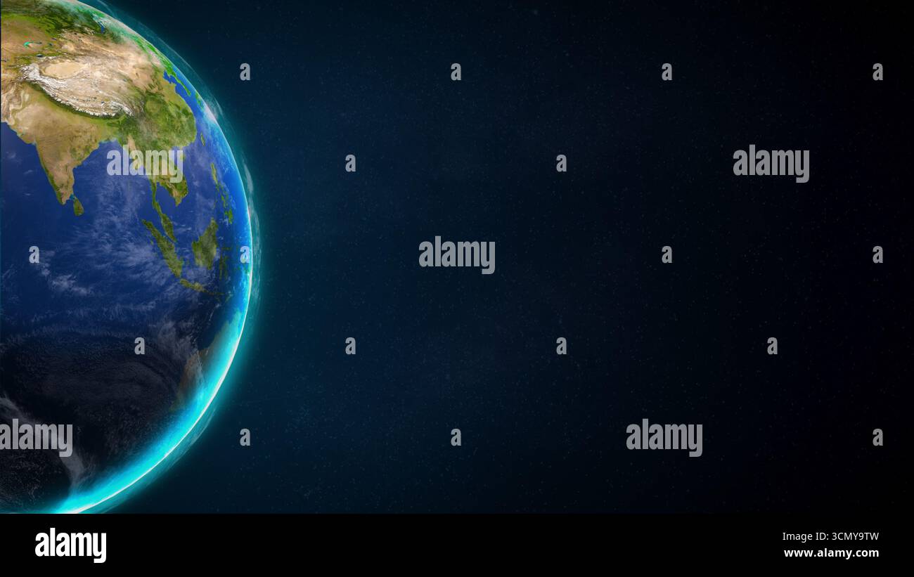Pianeta Terra circondato da Atmosphere Layers Foto Stock