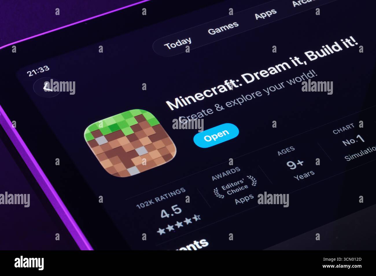 App Minecraft Foto Stock