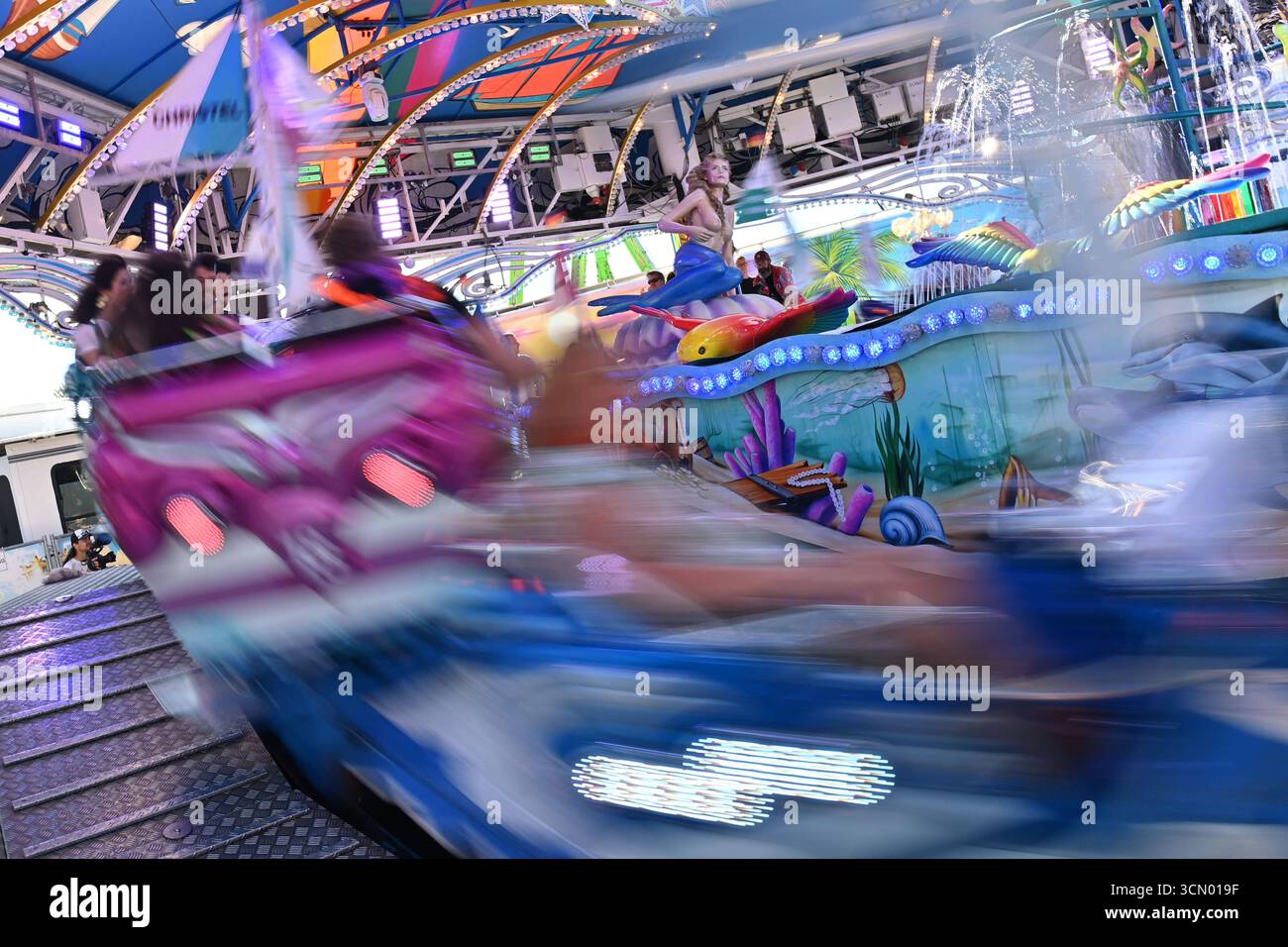 Fahrgeschaeft, Schausteller, Fahrgeschaefte. Presserundgang vor dem 190. Oktoberfest 2025 am 18.09.2025 *** Rides, Showmen, Rides Press tour prima dell'Oktoberfest 190 2025 il 18 09 2025 Foto Stock