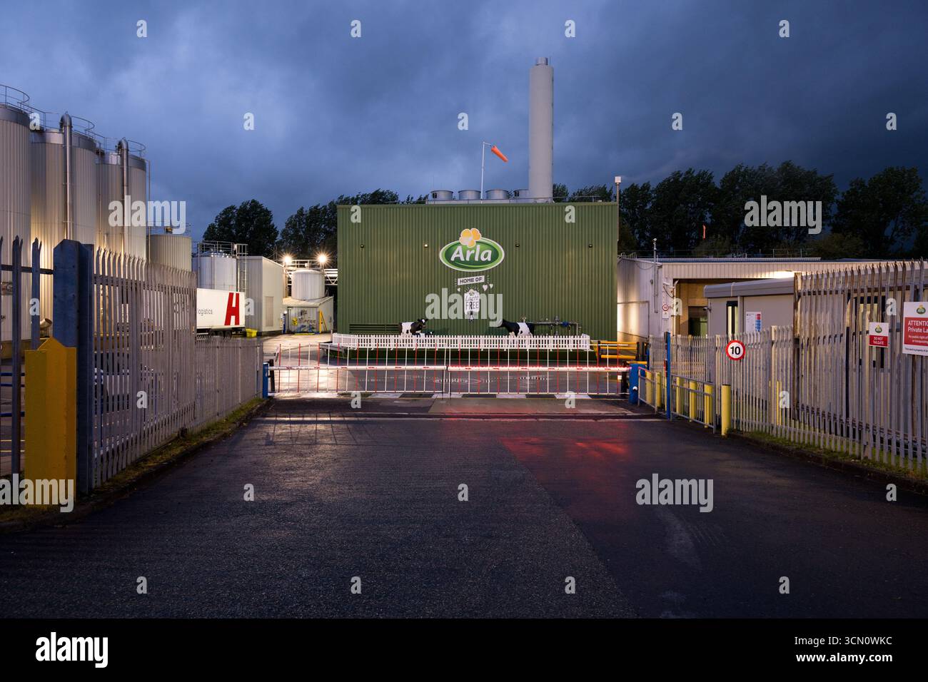 La "Settle Creamery" dell'ARLA lavora, Settle, North Yorkshire. La creamery dovrebbe chiudere nel 2026, con la produzione spostata a Lockerbie. Foto Stock