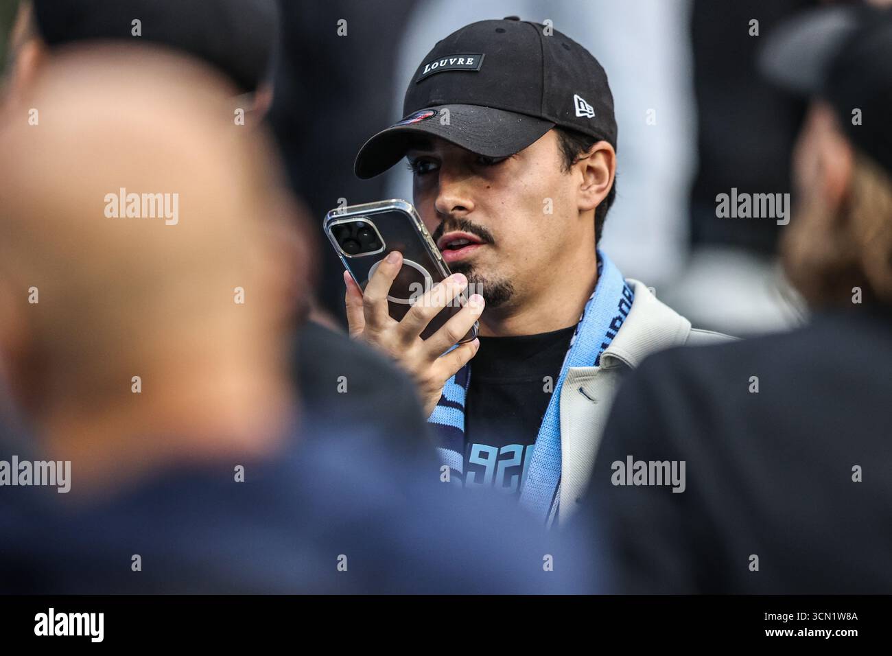 Tifosi del Napoli durante la fase MD1 di UEFA Champions League 2025/26 Manchester City vs Napoli League al City of Manchester Stadium, Manchester, Regno Unito, 18 settembre 2025 (foto di Alfie Cosgrove/News Images) Foto Stock