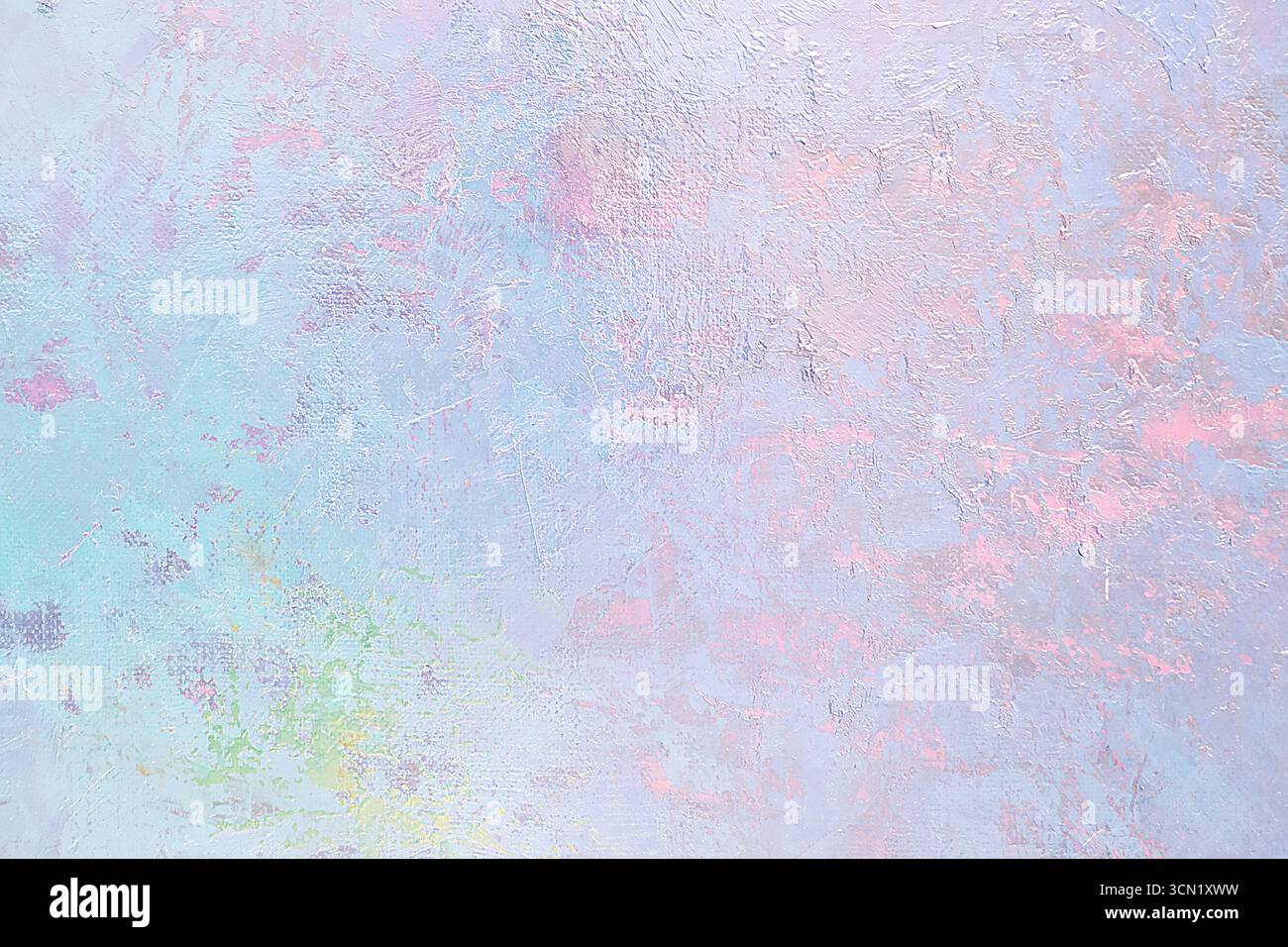 Arcobaleno pennellate pastello di vernice a olio su tela. Informazioni generali sui prodotti. Foto Stock