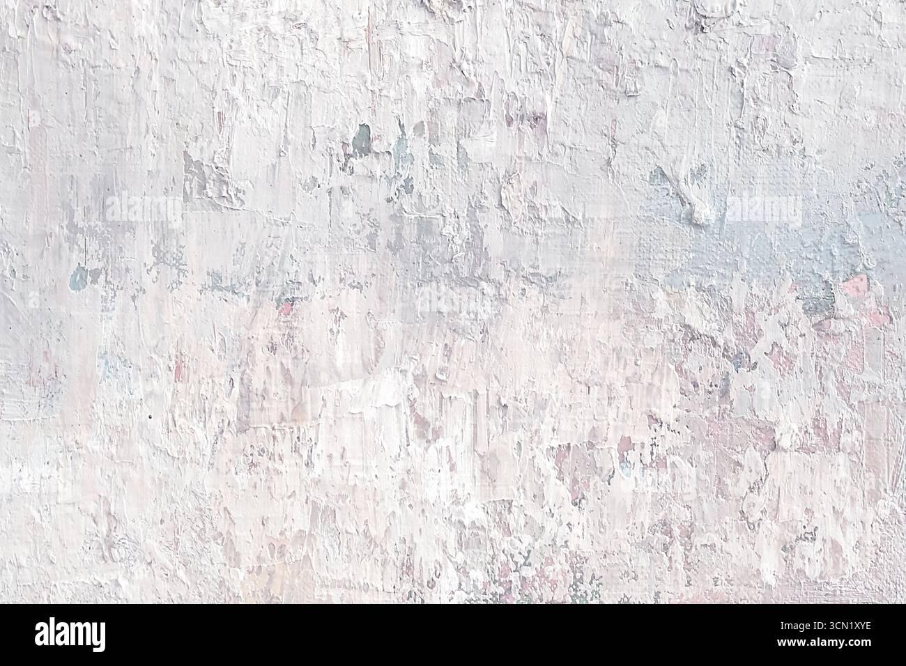 Pennello bianco pastello tratti di vernice a olio su tela, sfondo per i tuoi prodotti. Foto Stock