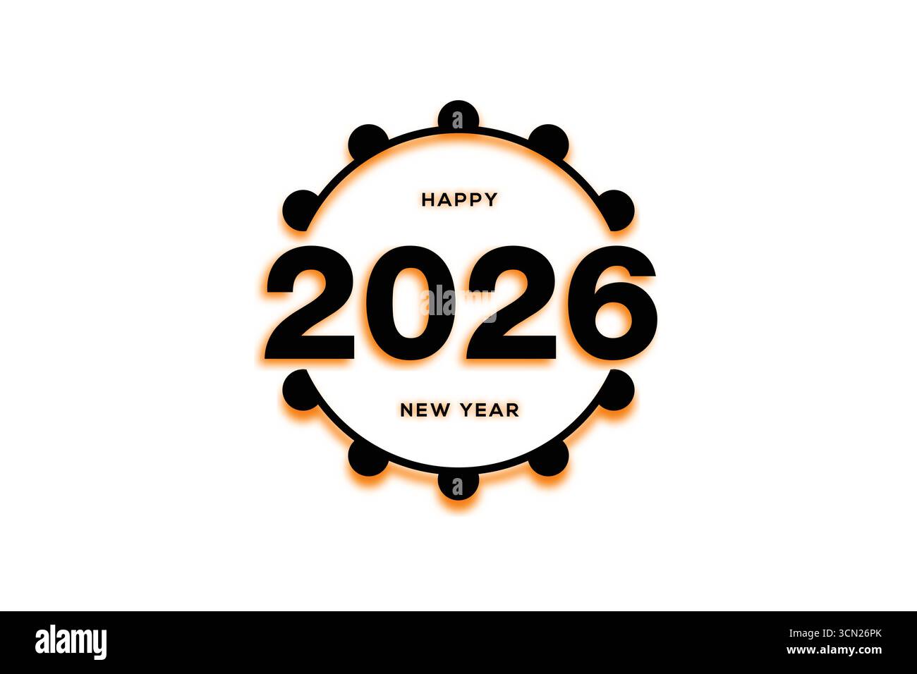 etichetta dorata anniversario 2026 con nastro Illustrazione Vettoriale