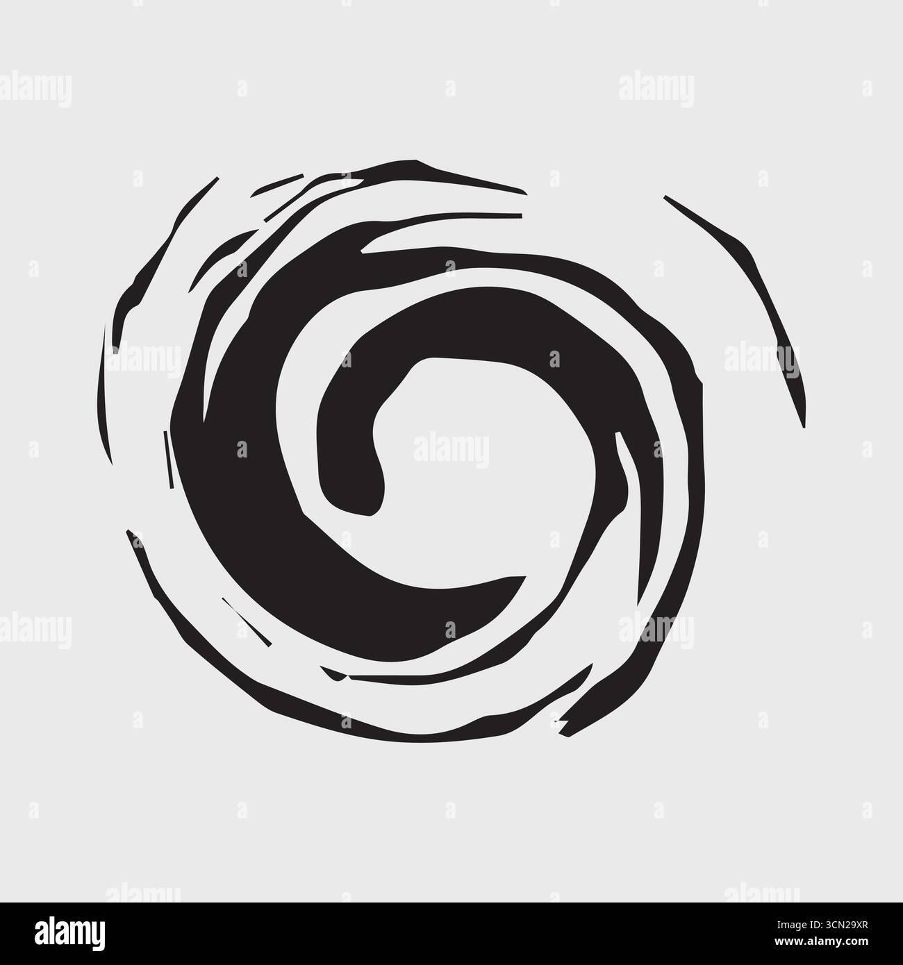 logo vettoriale nero e bianco vortice Illustrazione Vettoriale