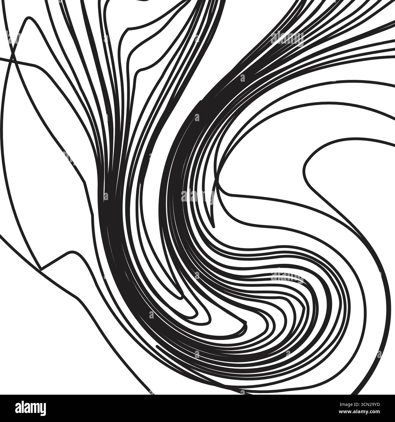 logo vettoriale nero e bianco vortice Illustrazione Vettoriale