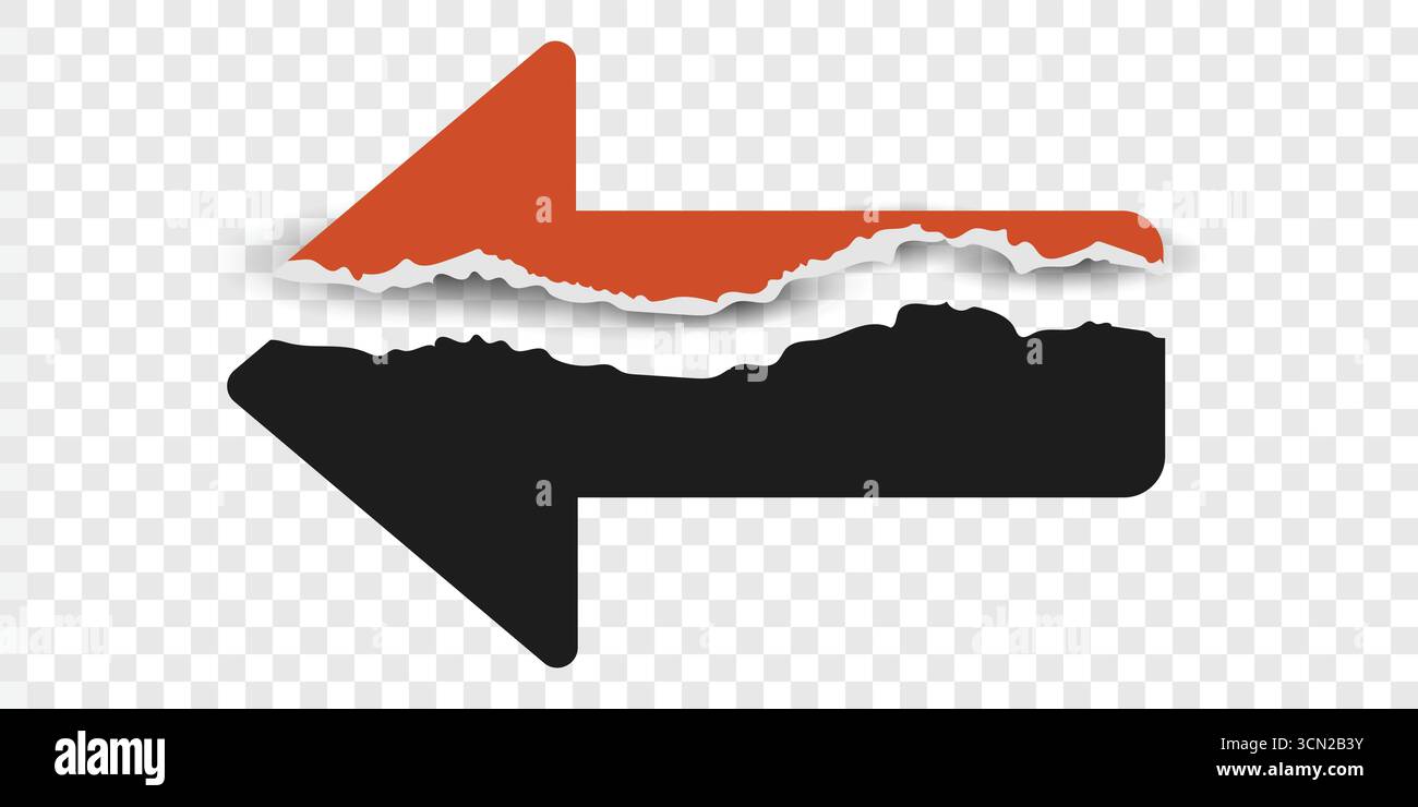 Informazioni sulla carta con logo freccia strappata Illustrazione Vettoriale