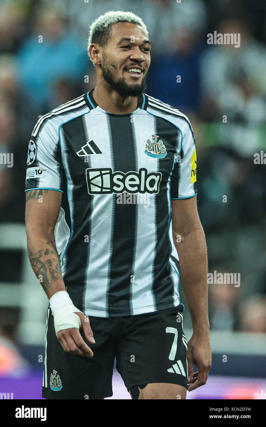 Joelinton of Newcastle Untied durante la fase MD1 della UEFA Champions League 2025/26 Newcastle United vs Barcellona al St James's Park, Newcastle, Regno Unito, 18 settembre 2025 (foto di Mark Cosgrove/News Images) Foto Stock