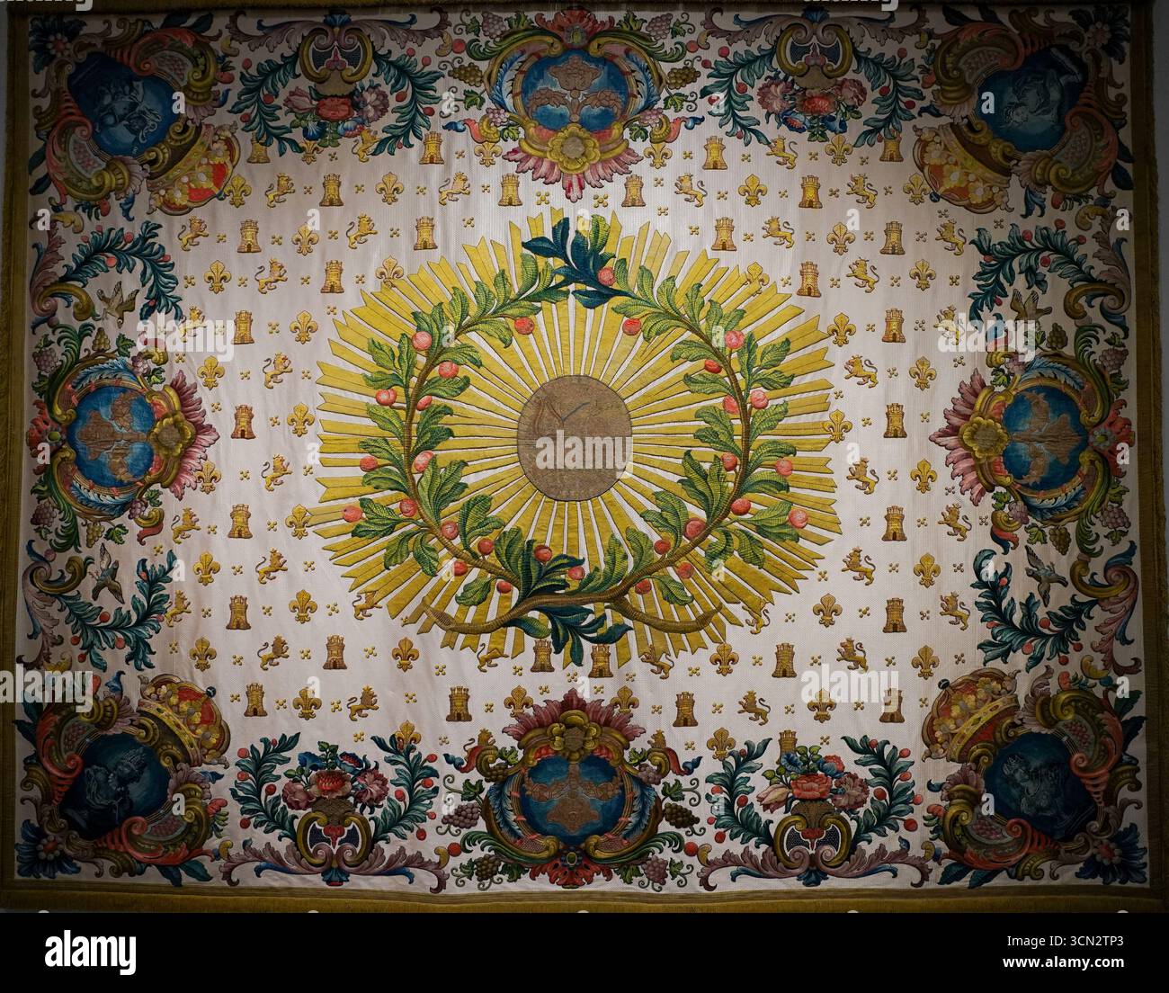 1743-1756 cotone seta e filo d'argento Alfombra di Antonio Gómez de los Ríos Royal Collections Gallery Museum Madrid Spagna Europa Foto Stock