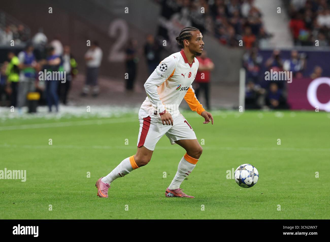 Francoforte sul meno, Germania. 18 settembre 2025. Durante la fase MD1 della UEFA Champions League 2025/26 tra Eintracht Frankfurt e Galatasaray al Deutsche Bank Park di Francoforte, Germania, il 18 settembre 2025 UEFA Champions League, League fase MD1 - Eintracht Frankfurt vs Galatasaray (foto di Joaquim Ferreira) credito: dpa/Alamy Live News Foto Stock