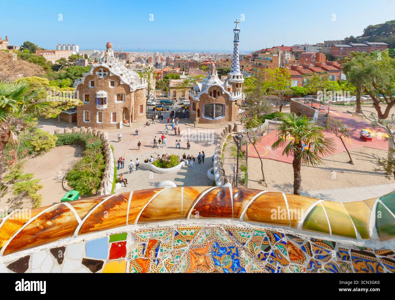 Parco Guell, Barcellona, in Catalogna, Spagna Foto Stock