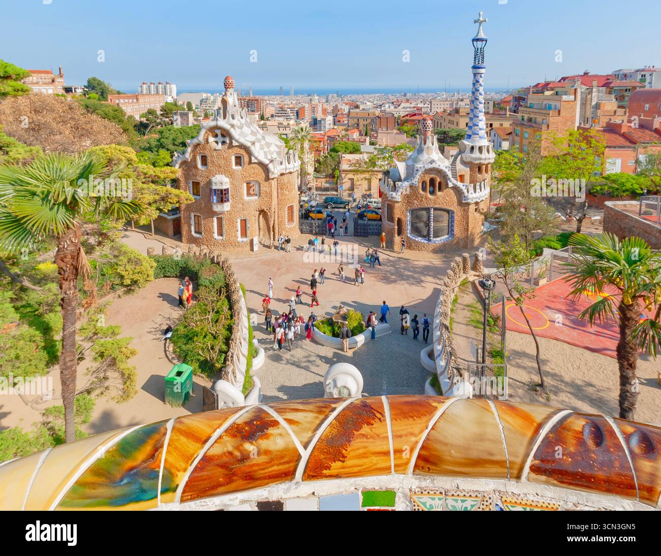 Parco Guell, Barcellona, in Catalogna, Spagna Foto Stock