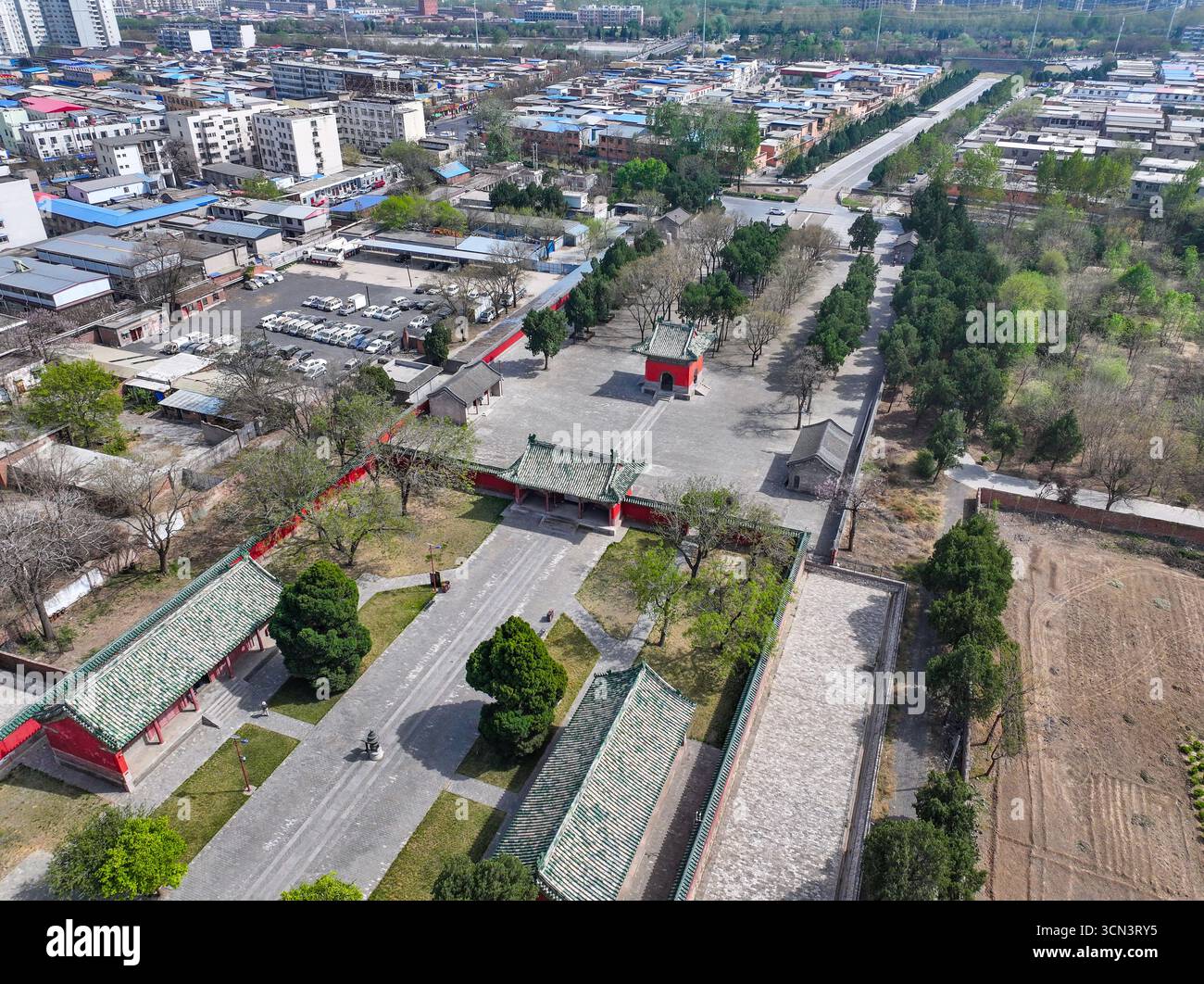 Fotografia aerea della tomba di Yuan Shikai a Yuan Lin, città di Anyang, provincia di Henan Foto Stock