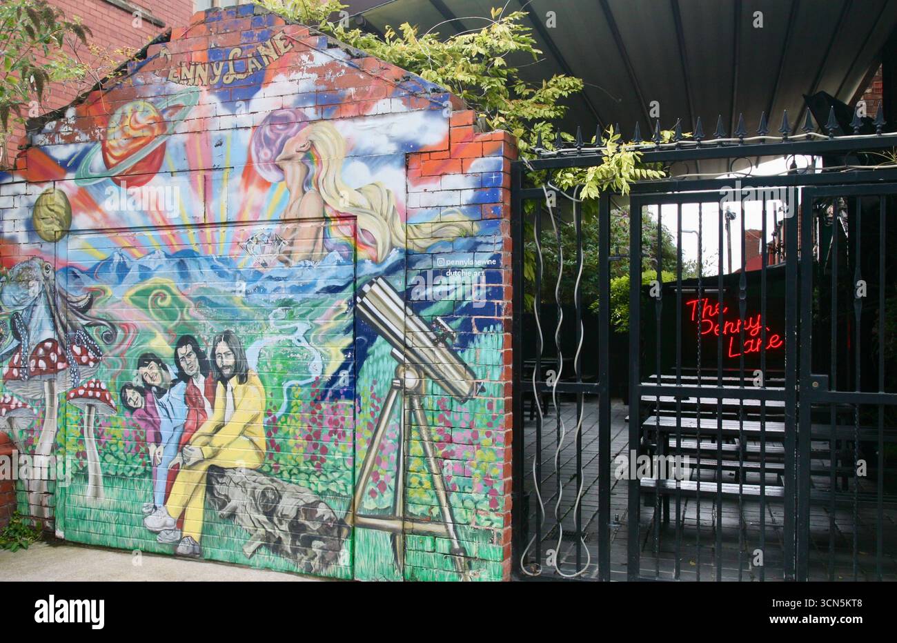 Penny Lane Mural, Liverpool, Merseyside. Foto Stock