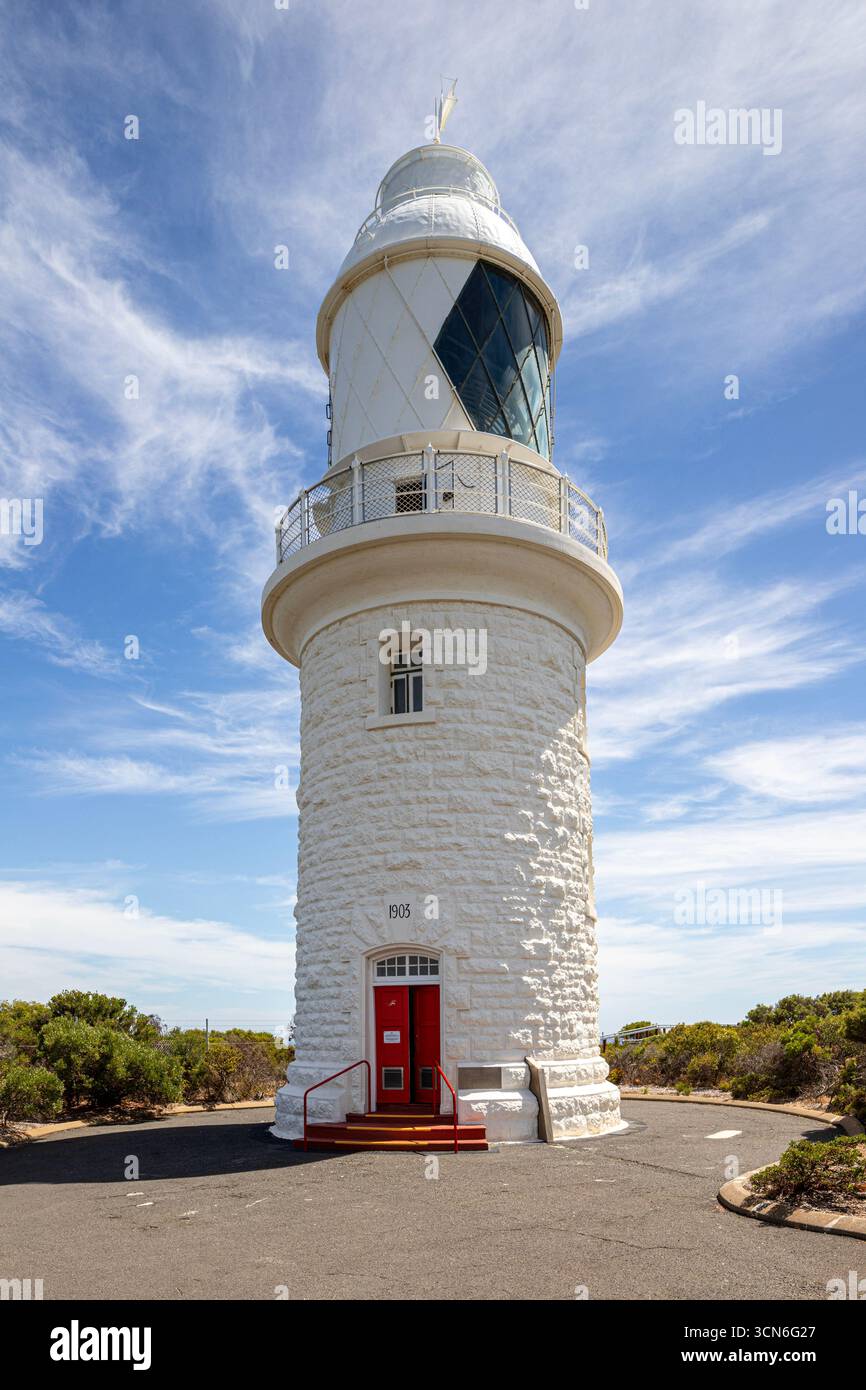 Il faro di Cape Naturaliste (costruito nel 1903) a Naturaliste, zona di Margaret River, Contea di Augusta nella regione SW dell'Australia Occidentale WA Foto Stock